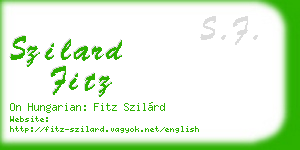 szilard fitz business card